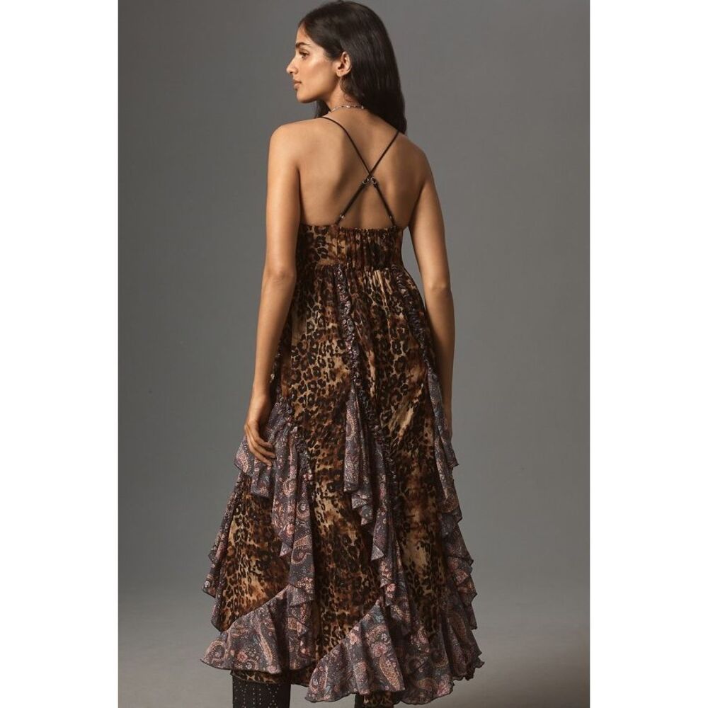 Anthropologie Ruffled Chiffon Maxi Dress - Picture 6 of 12